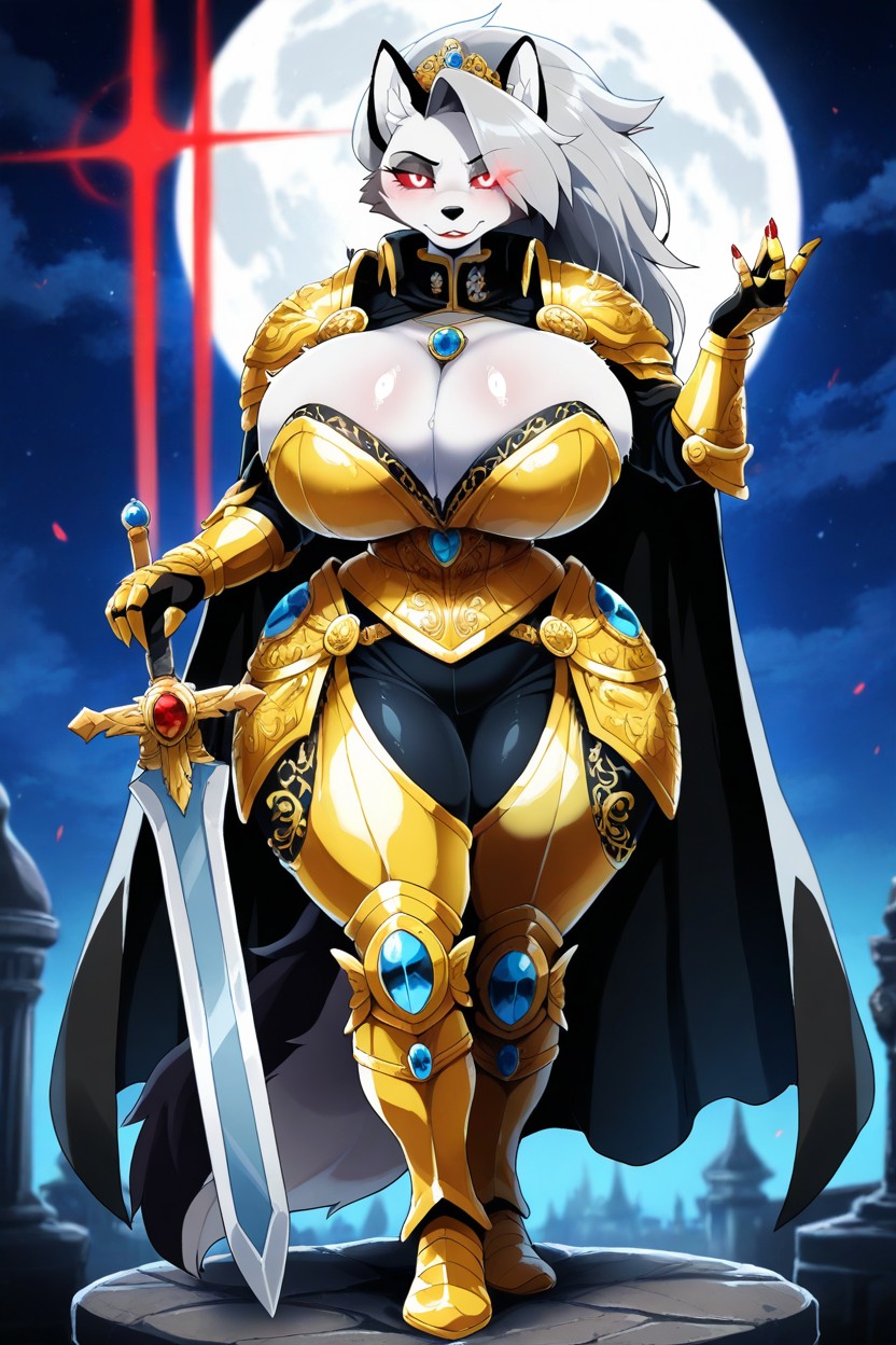 Holding Sword And Shield, Loona, 發光的眼睛 AI獸人黃片