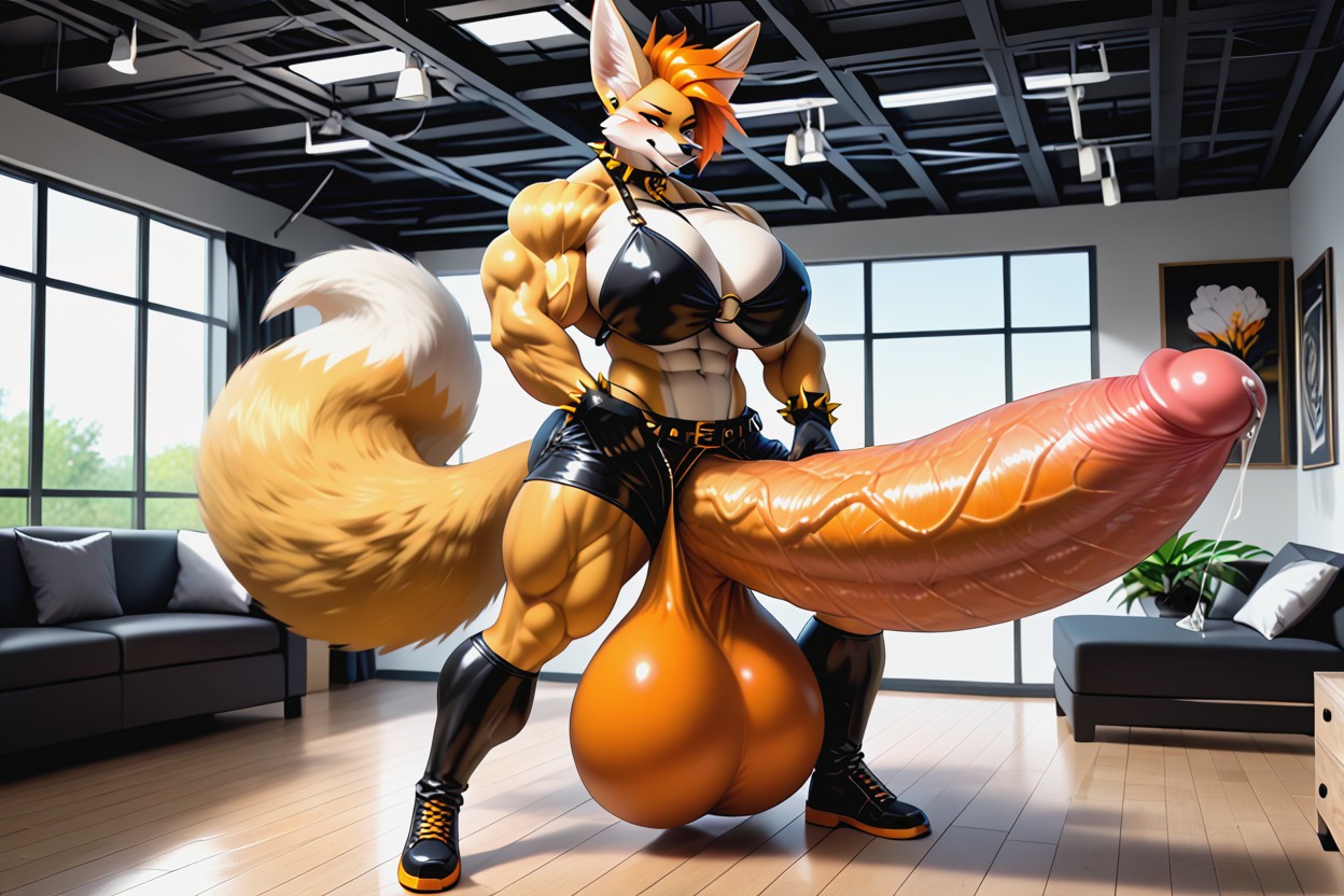Gold Orange Balls, Furry Fennec Fox, Furry 퍼리 AI 포르노