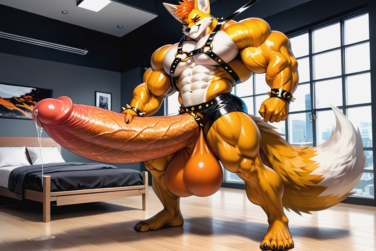 Standing, Non Stop Hyper Relief Penis Growth, Culturista Pornografia peluda com IA