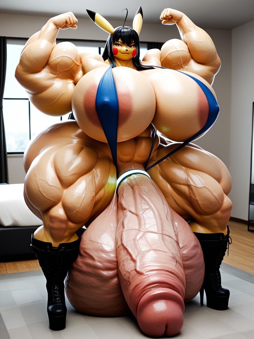 Hyper Huge Massive Muscles, Hyper Muscle, Hyper Gigantic Veiny Penis AI兽人黄片