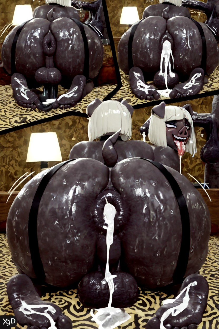 Porco, Close-up, Black Anus Pornografia peluda com IA