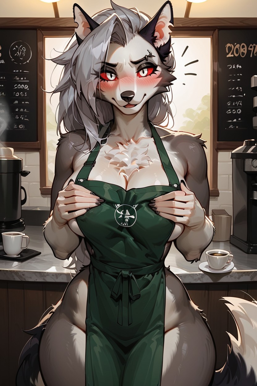 Coffee Shop, 震惊, Looking At Viewer AI兽人黄片