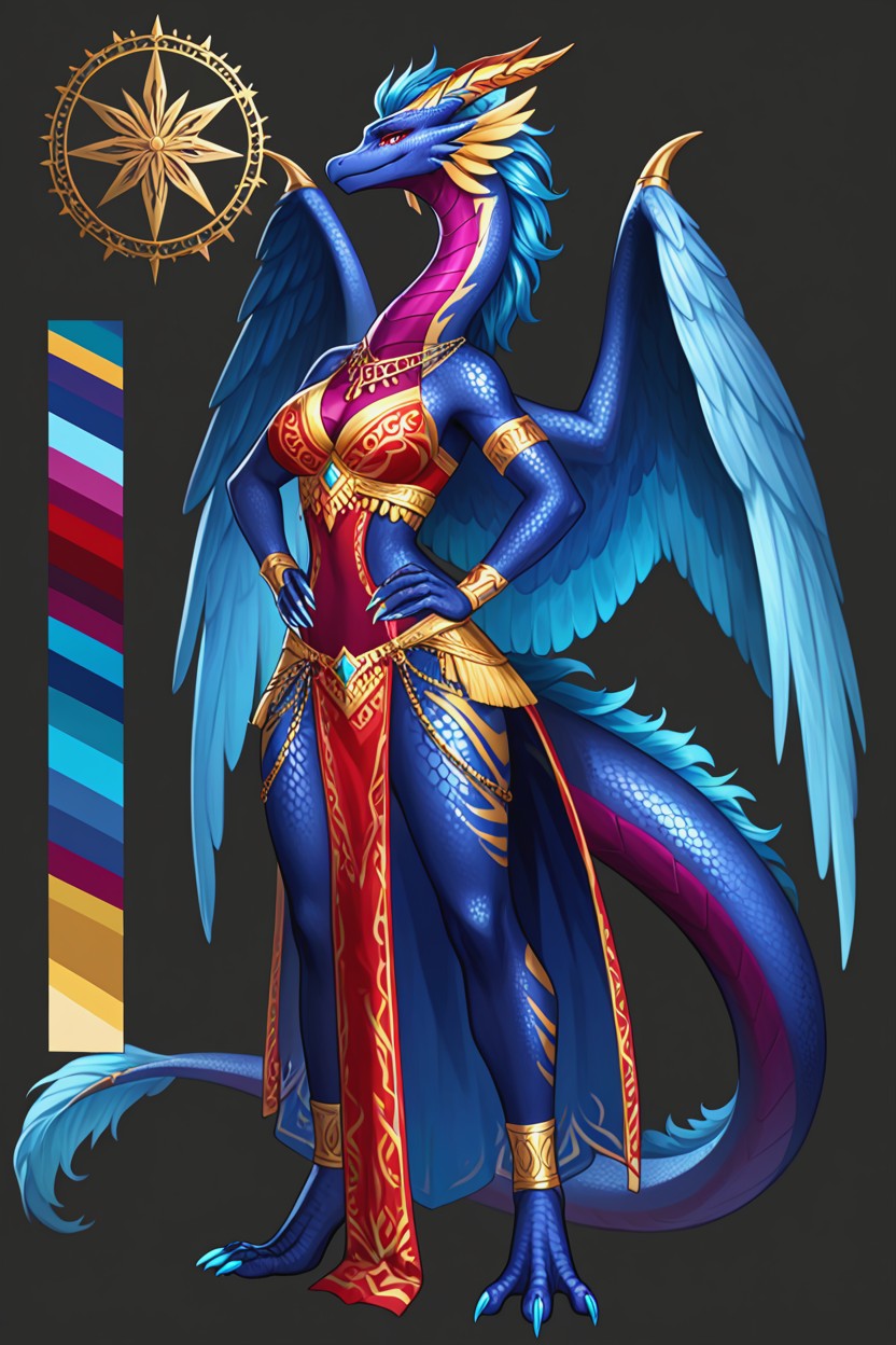 Reflective Scales, Portrait Closeup, Anthro Dragon Фурри AI порно