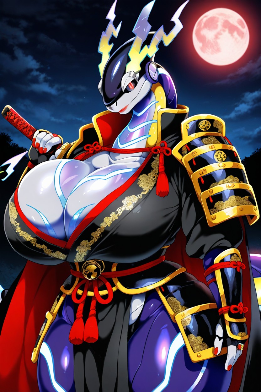 Red Eyes, Holding Katanar, Red Lips 퍼리 AI 포르노