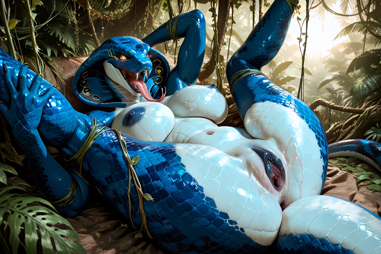 Black Pupils, Laying On Back, Pechos Grandes Furry IA