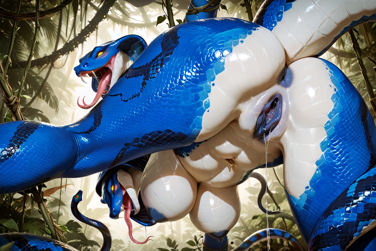 Dark Blue Stripes Inner Hood, Saliva, Excited AI獸人黃片
