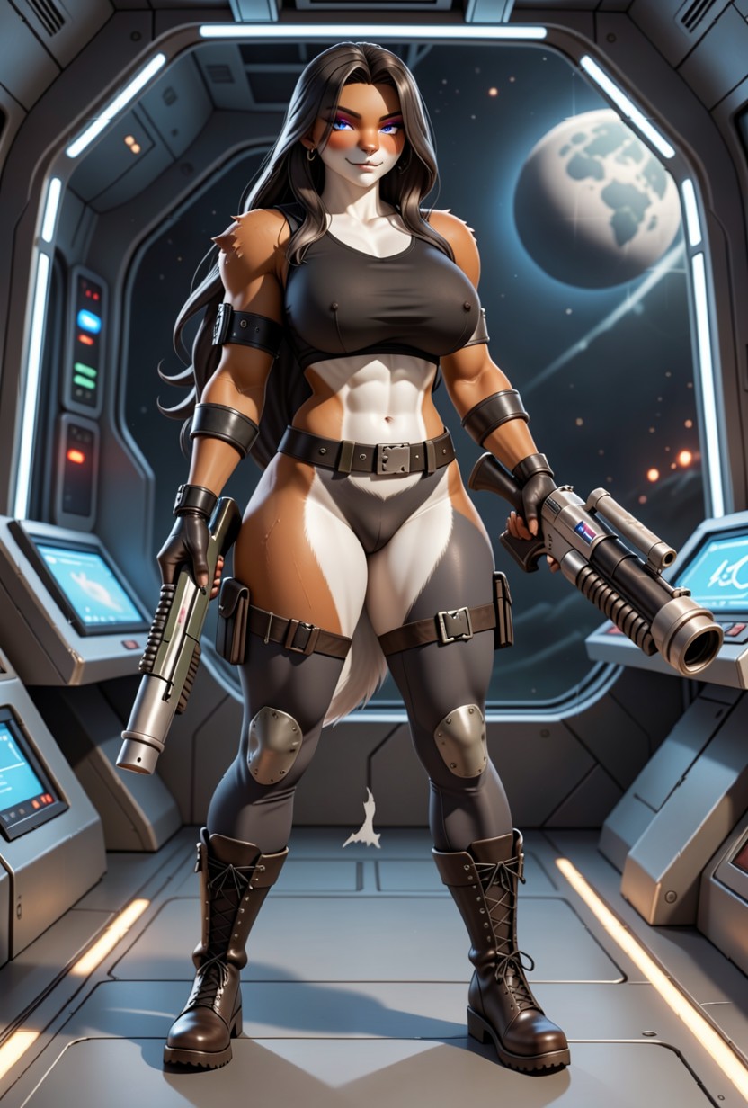 Brown Eyes, Cinematic, Rounded Ass Furry AI Porn