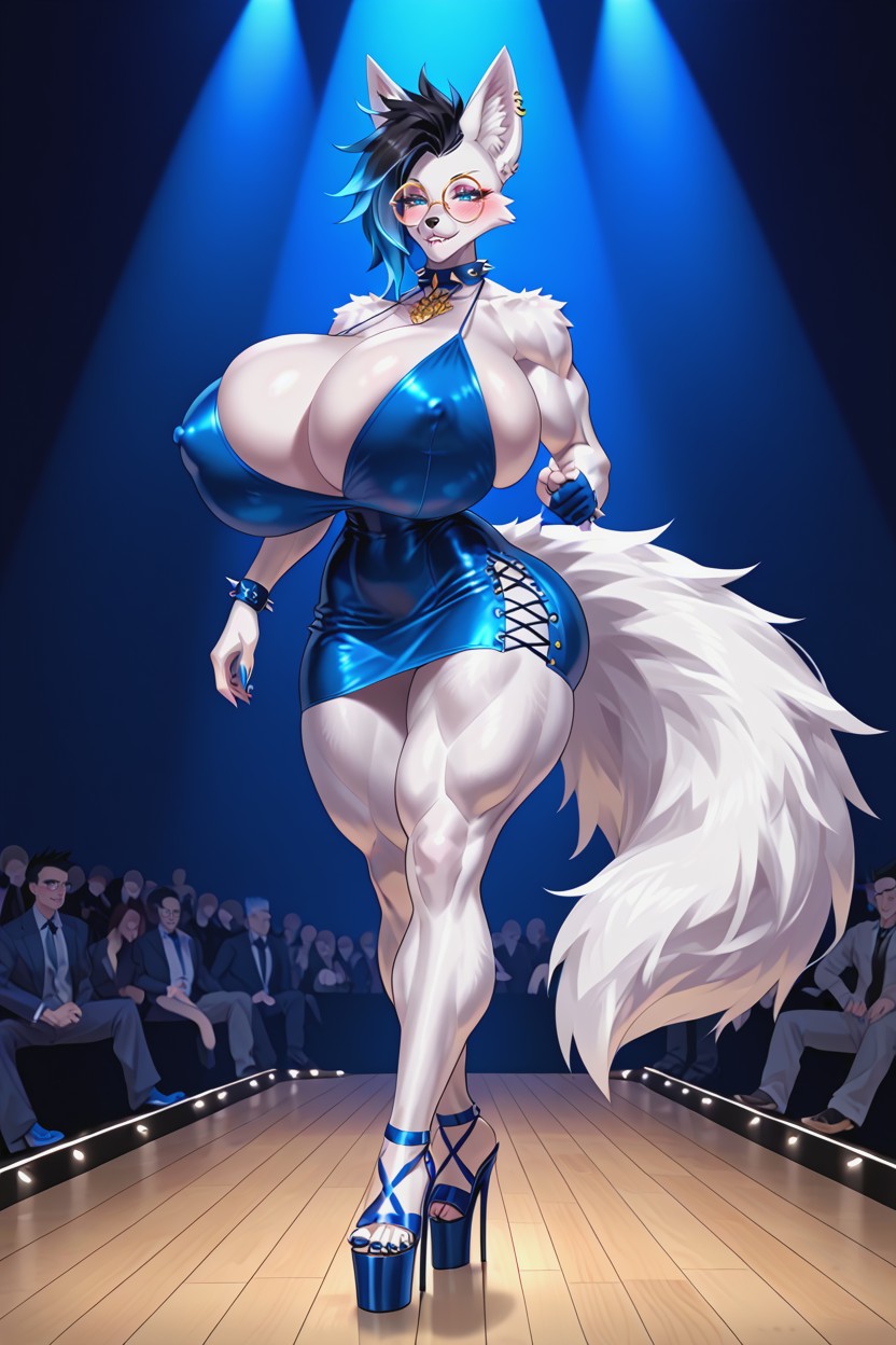 Nerd, Tight Waist, Very Tall Furry AI Porn