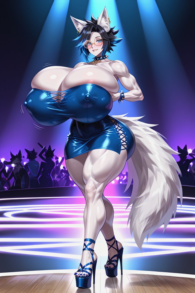 Bimbo Body, Fox Tail, Sharp Claws Furry AI Porn
