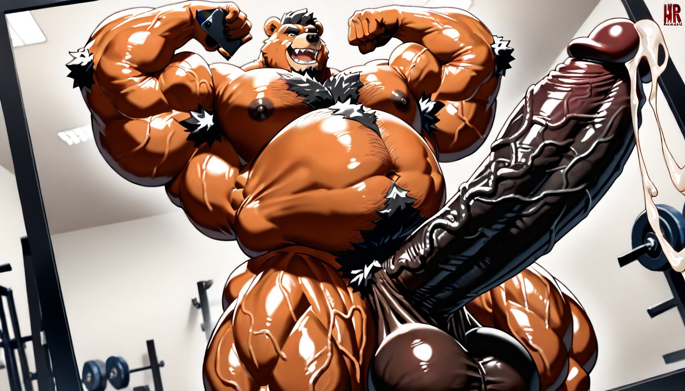 Surreal Absurd Impossible Gigantic Cock Size, Gigantic Hyper Penis Wider Than His Own Body, Impossibly Long Hyper Penis Furry AI Porn