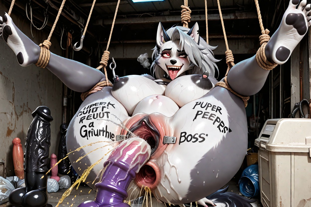 Deepest Nasty Pussy Fuck, Suspended In Air, Hyper Squirting Furry AI Porn
