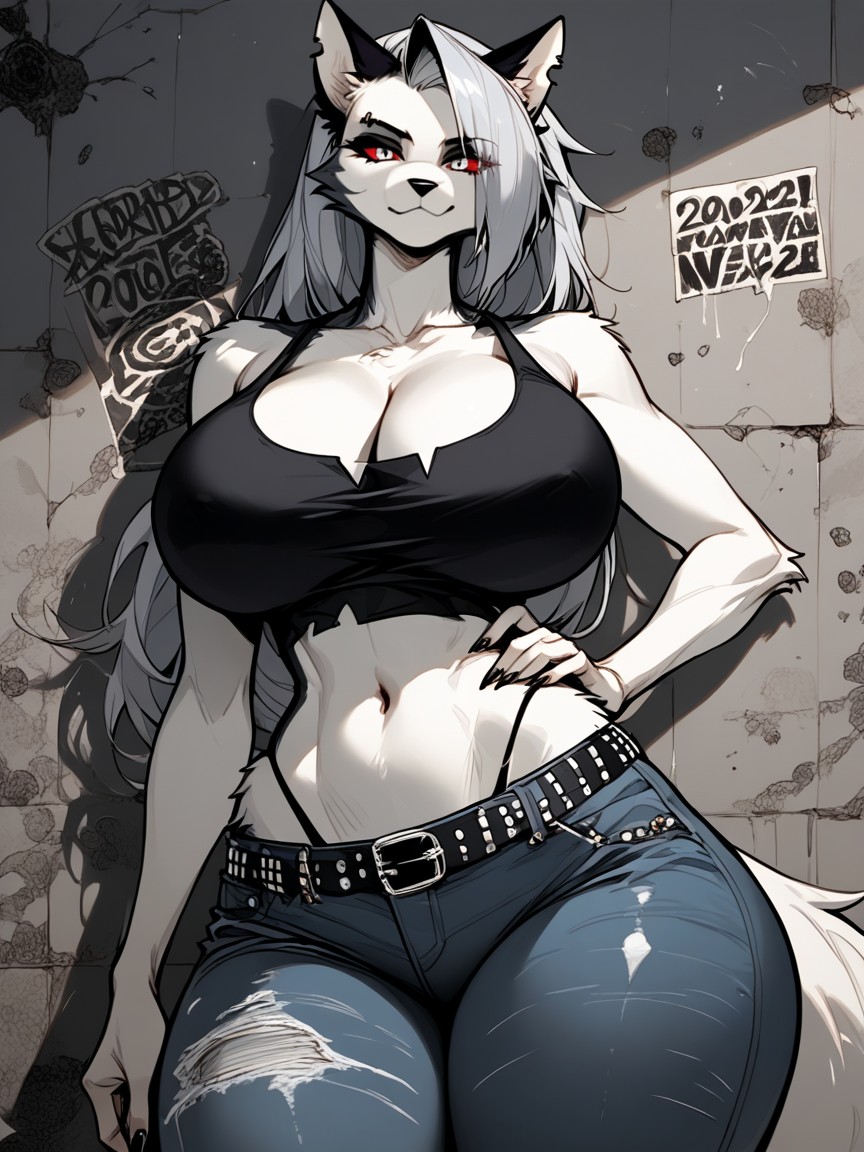 Thigh Gap, Front View, Fluffy Fur AI獸人黃片