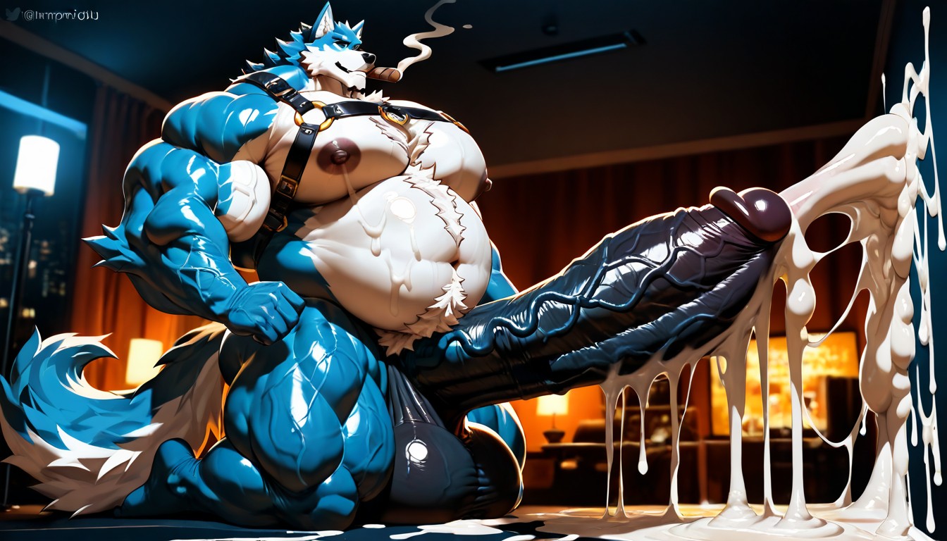 Gigantic Monster Cock Bigger Than His Own Body, Impossibly Long Hyper Penis, Impossibly Large Macro Penis Furry AI Porn
