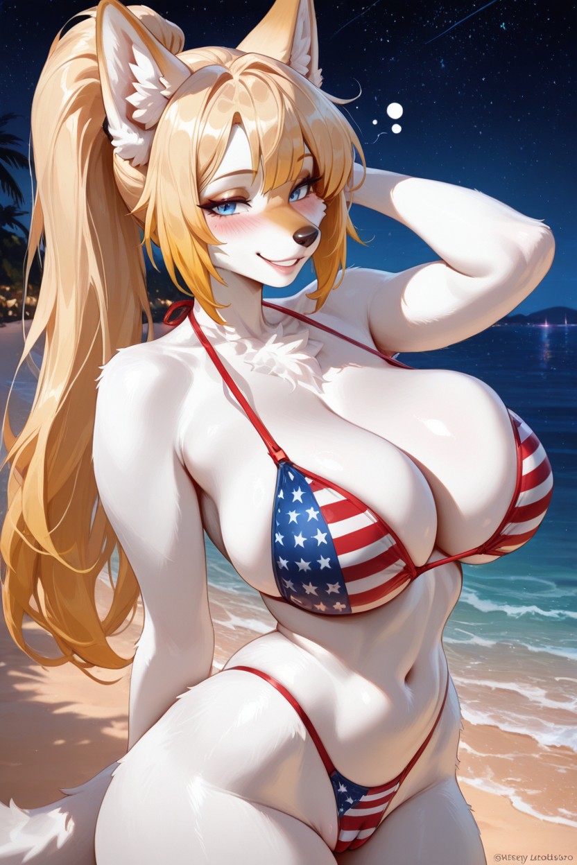 Expression, Ponytail, Front View Furry AI Porn