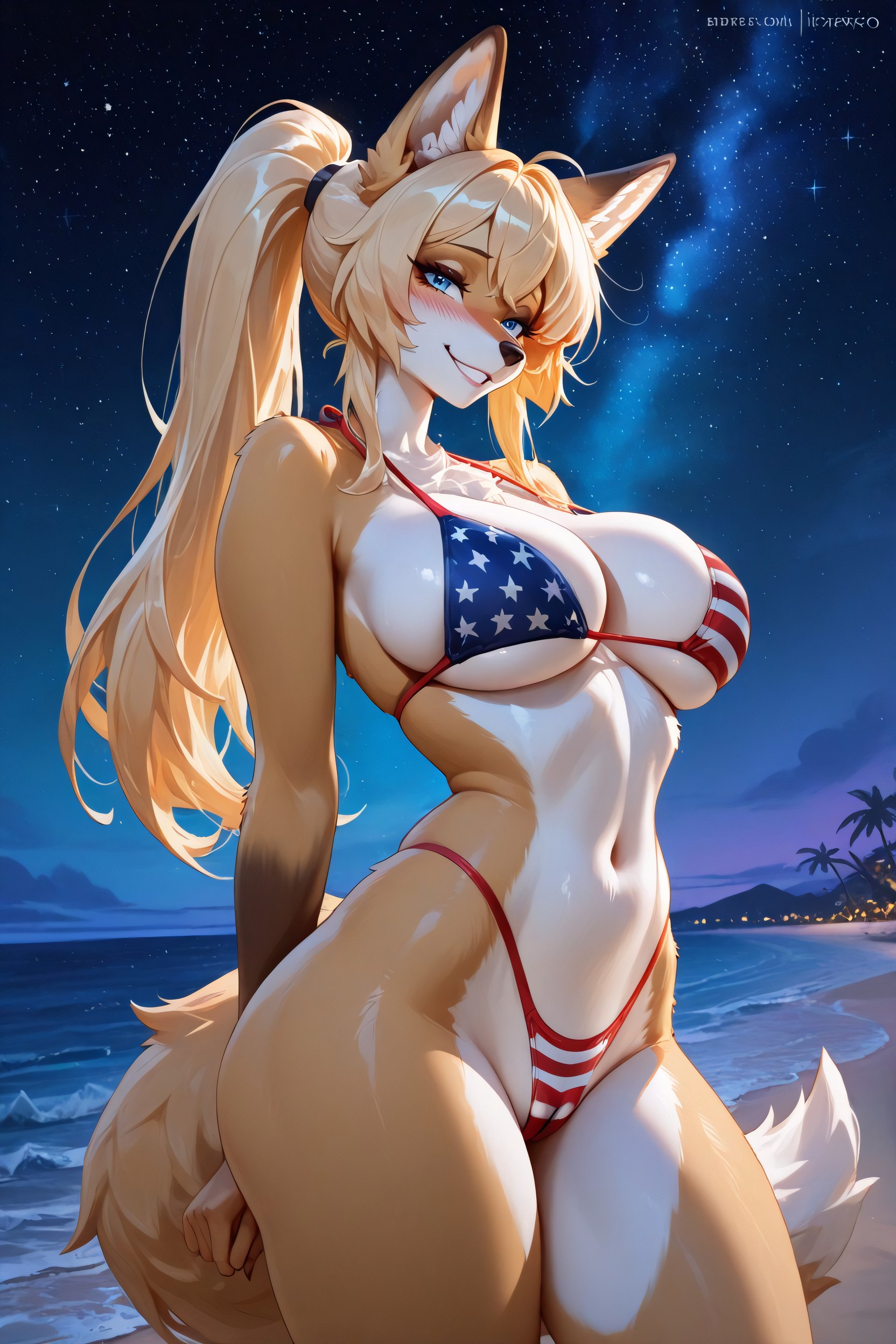 Correct Usa Bikini, Cute, Tall Furry AI Porn