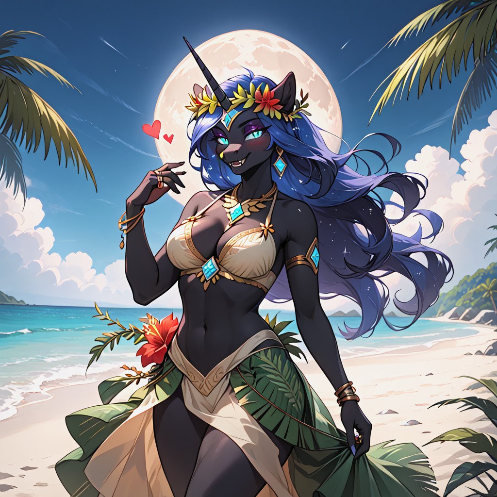 Lei, Hawaiian Hula Dancer, Horn Furry AI Porn