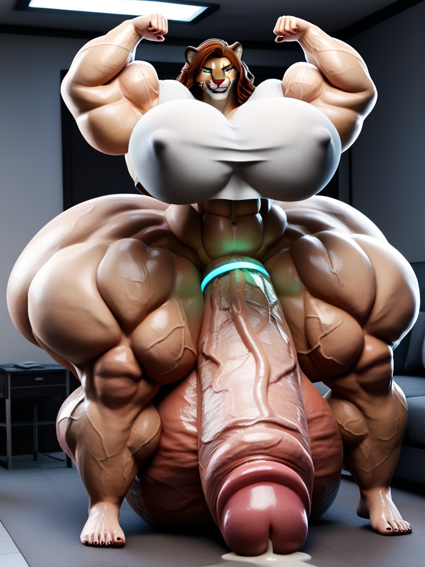 Streaks Of Cum, Penis Longer Than Body, Huge Hyper Ass Furry AI Porn