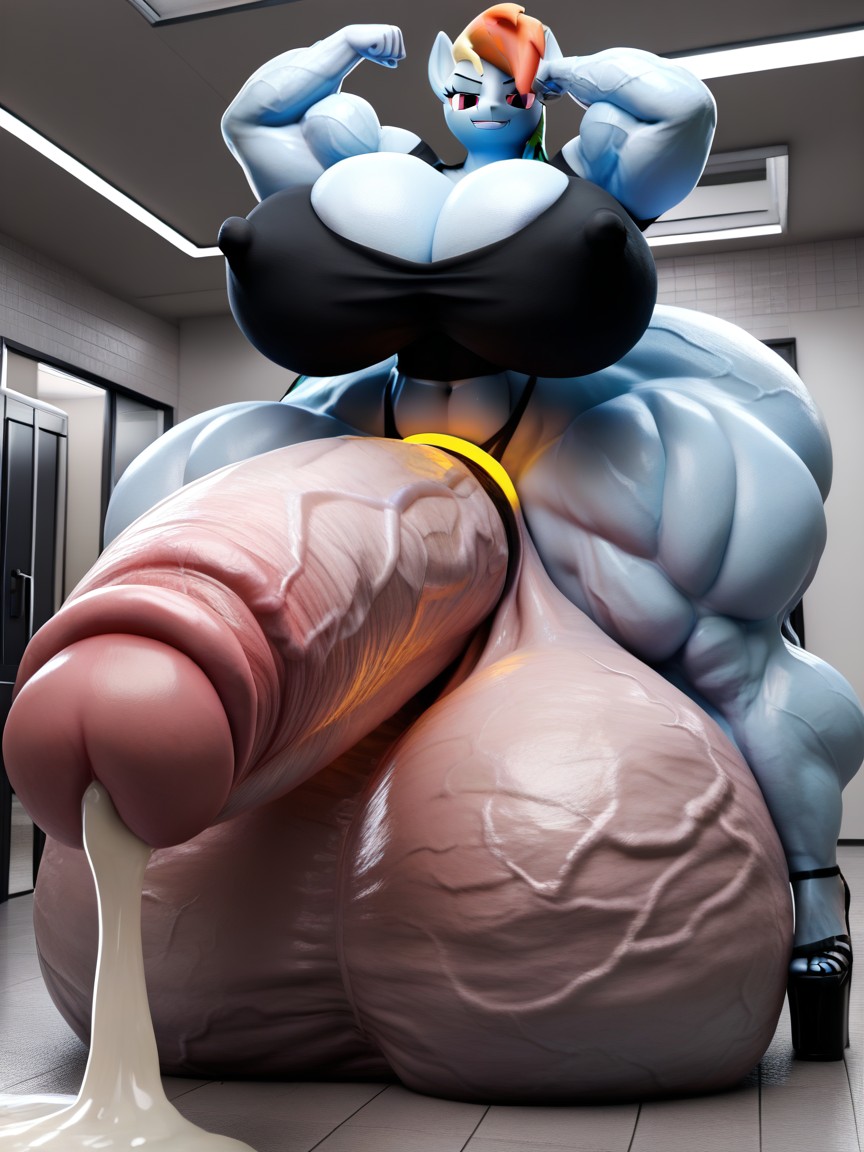 Penis The Size Of The Room, Body Size Growth, Form Fitting Clothes Furry AI Porn