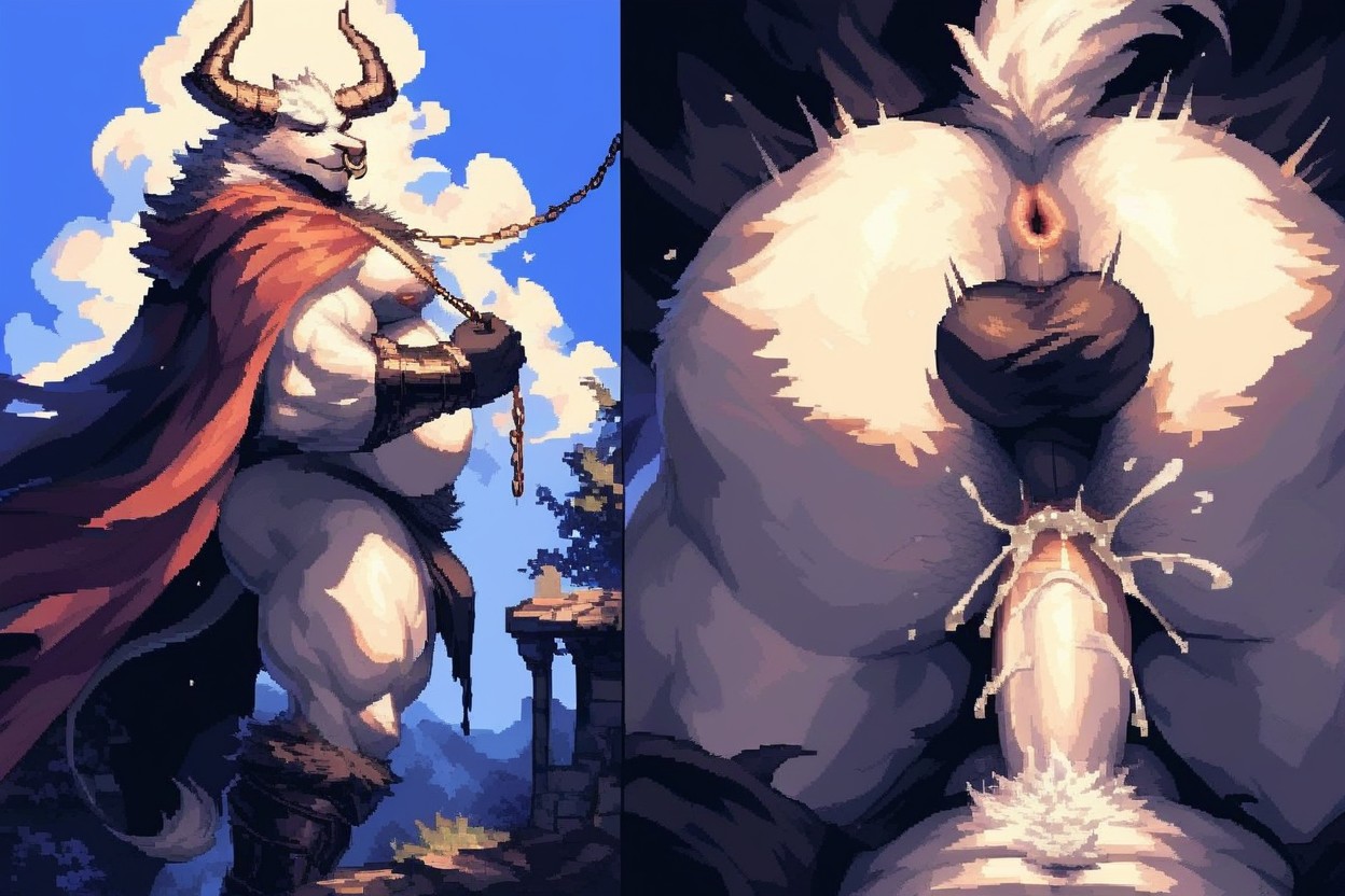 Nose Ring, Comic Style Unique Panels, Hoof Furry AI Porn