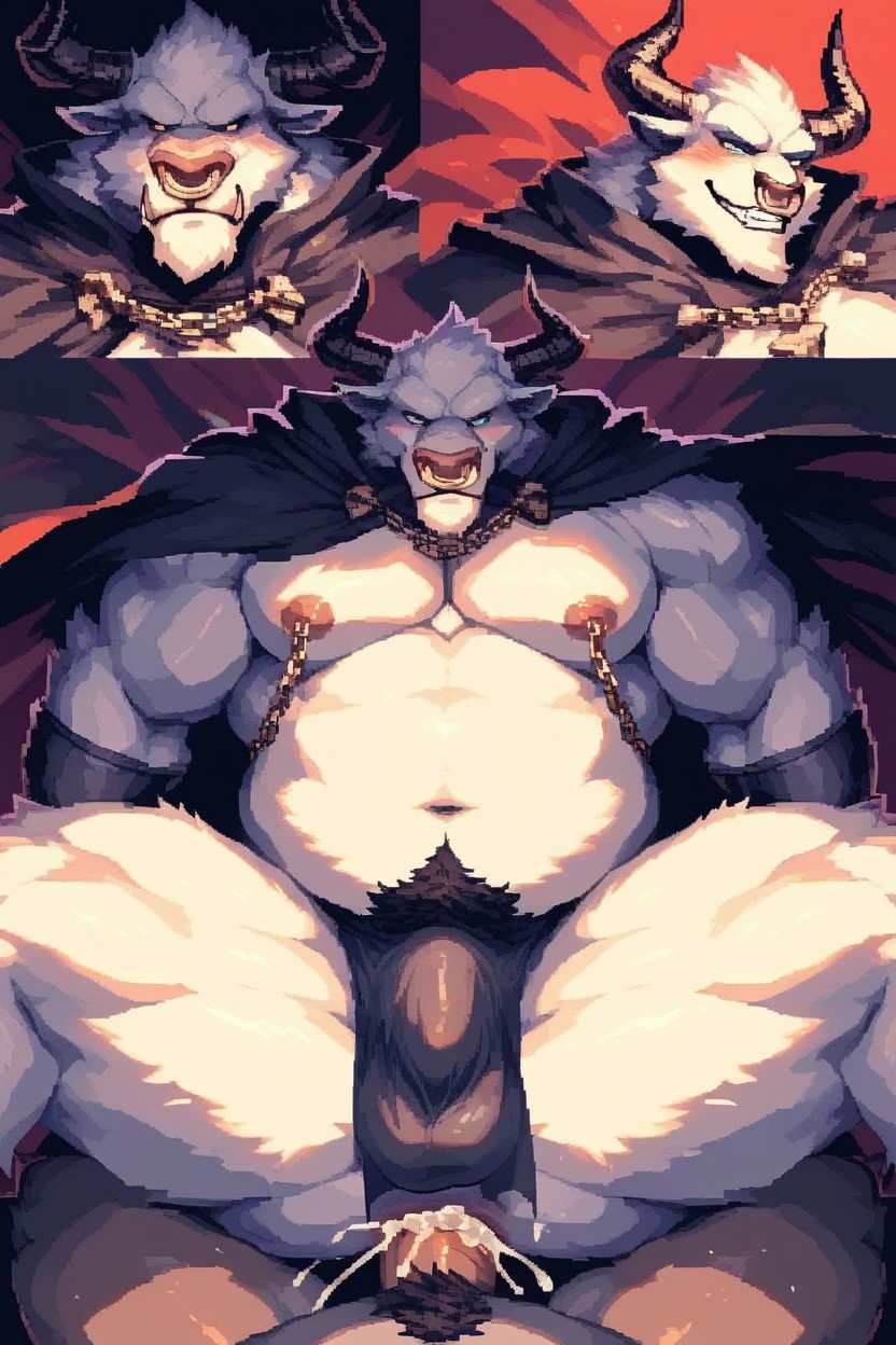 Delicate Nipple Chain, Multiple Views, Cape Furry AI Porn