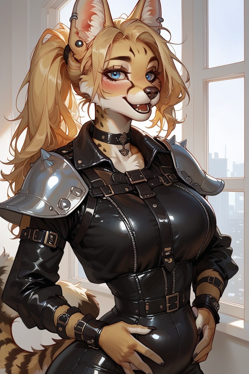 Perfect Anatomy Body, Face Beautiful, Smiling Mouth Open Furry AI Porn