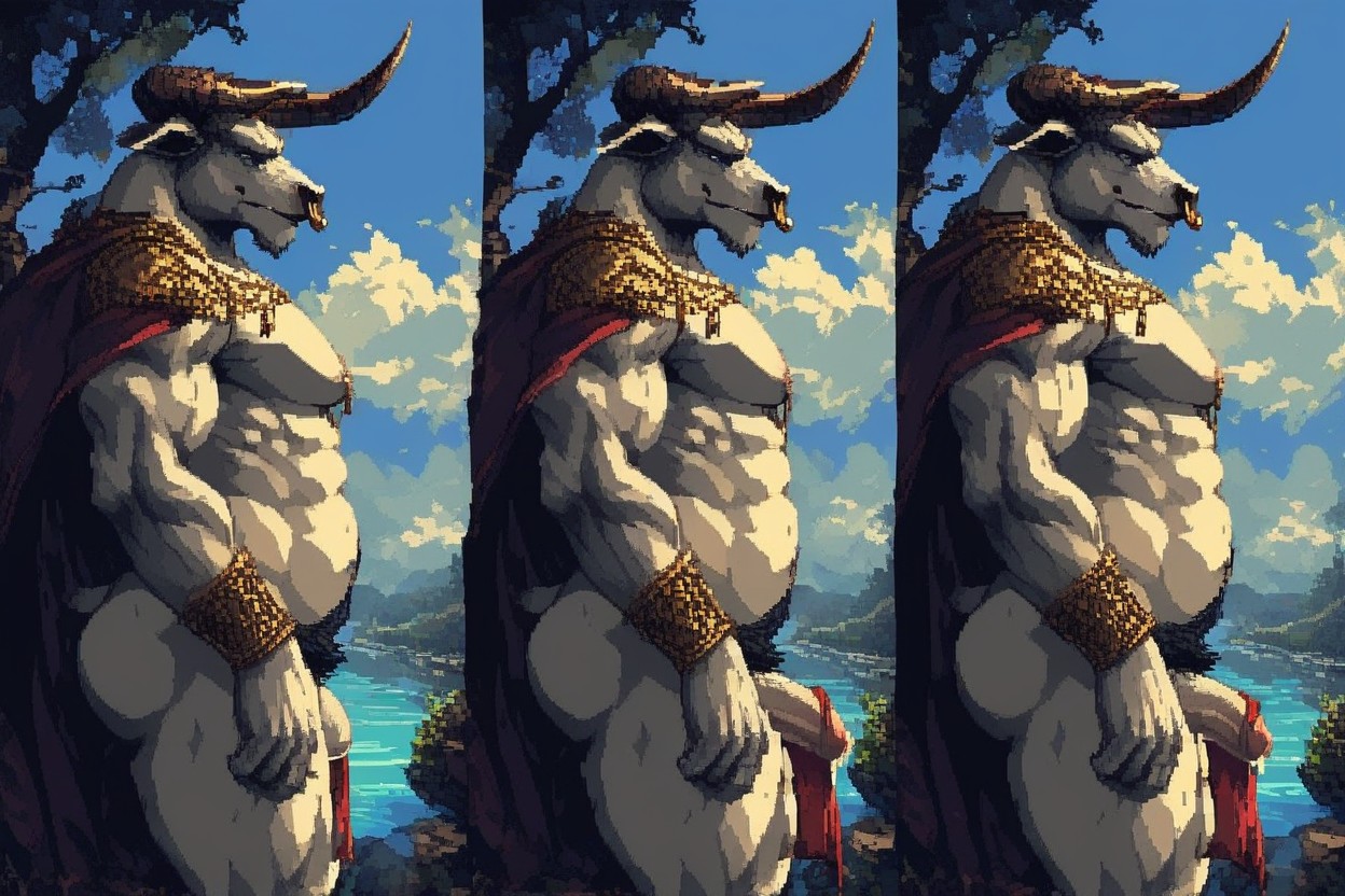 Visible Pubes, Chubby Minotaur Face, 18+ Furry AI Porn