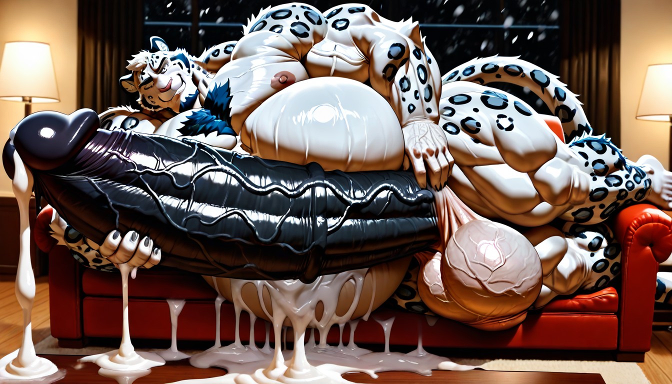 Impossibly Large Macro Penis, Room Sized Macro Penis, Fat Stomach Furry AI Porn