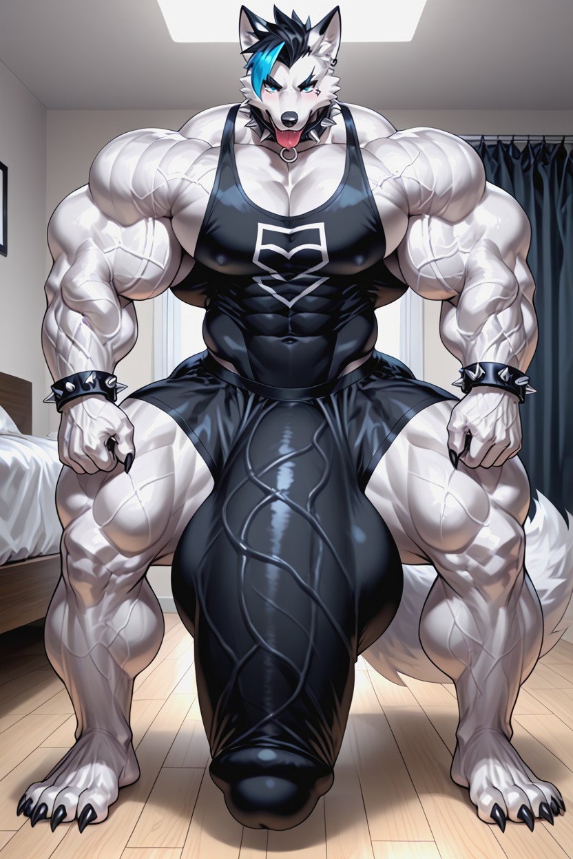 Fox Tail, Enormous Oversized Long Cock, Oversize Hyper Long Veiny Cock Furry AI Porn