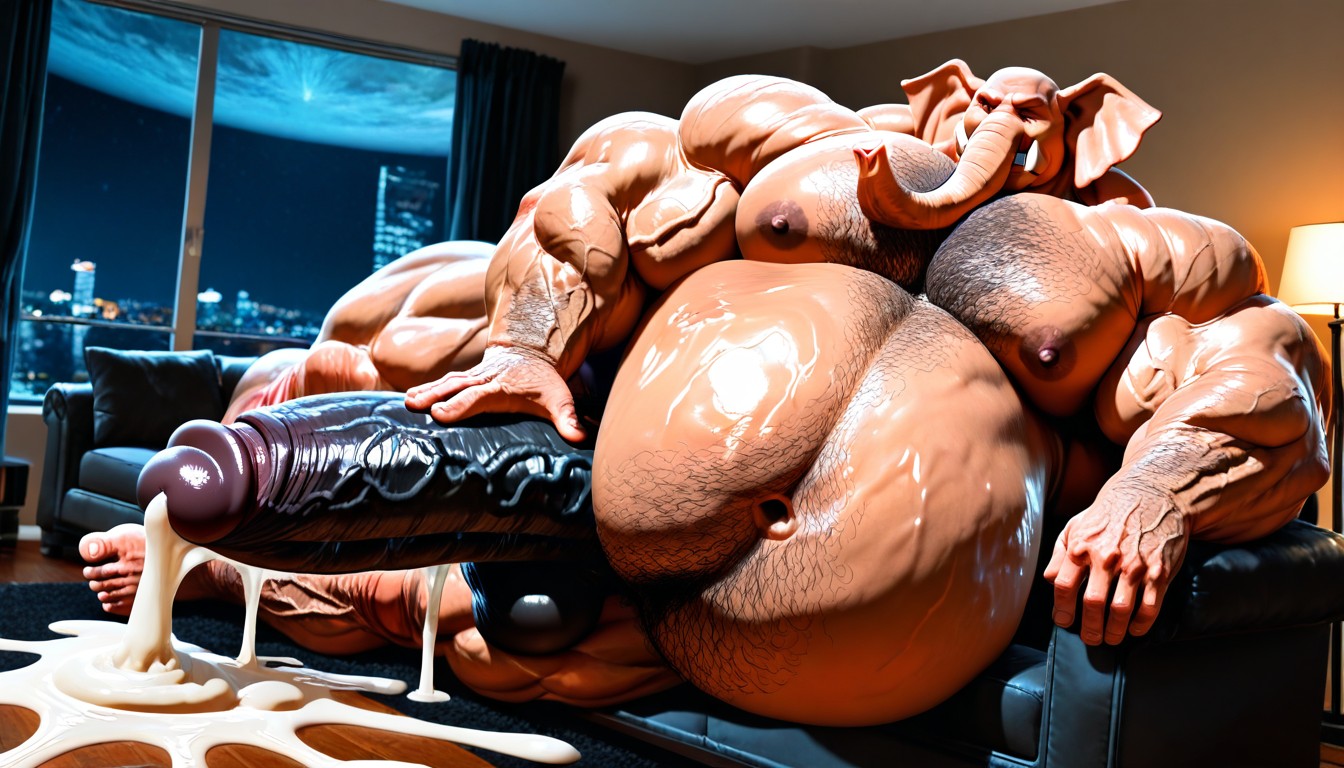 Hyper Gigantic Macro Penis, Chest Hair, Hyper Gigantic Macro Penis Furry AI Porn