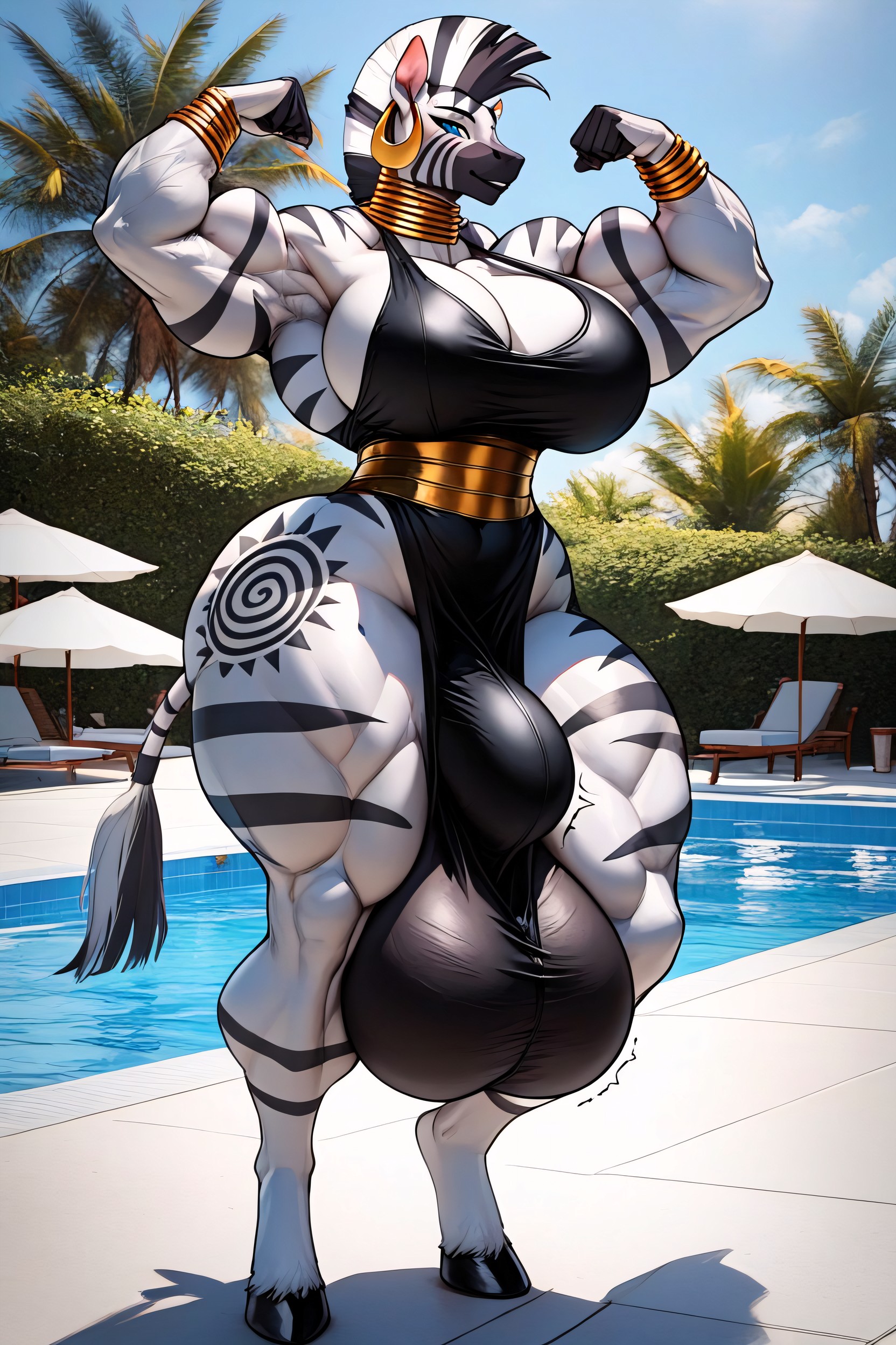 Long Legs, Ponyhooves Long Abdomen, Gigantic Muscles Furry AI Porn