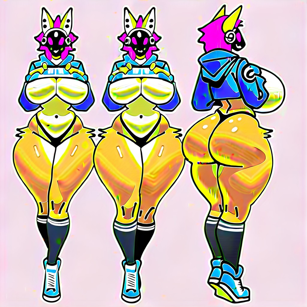 Full Body, Protogen Purple Glowing Eyes, Ssbbw Furry AI Porn