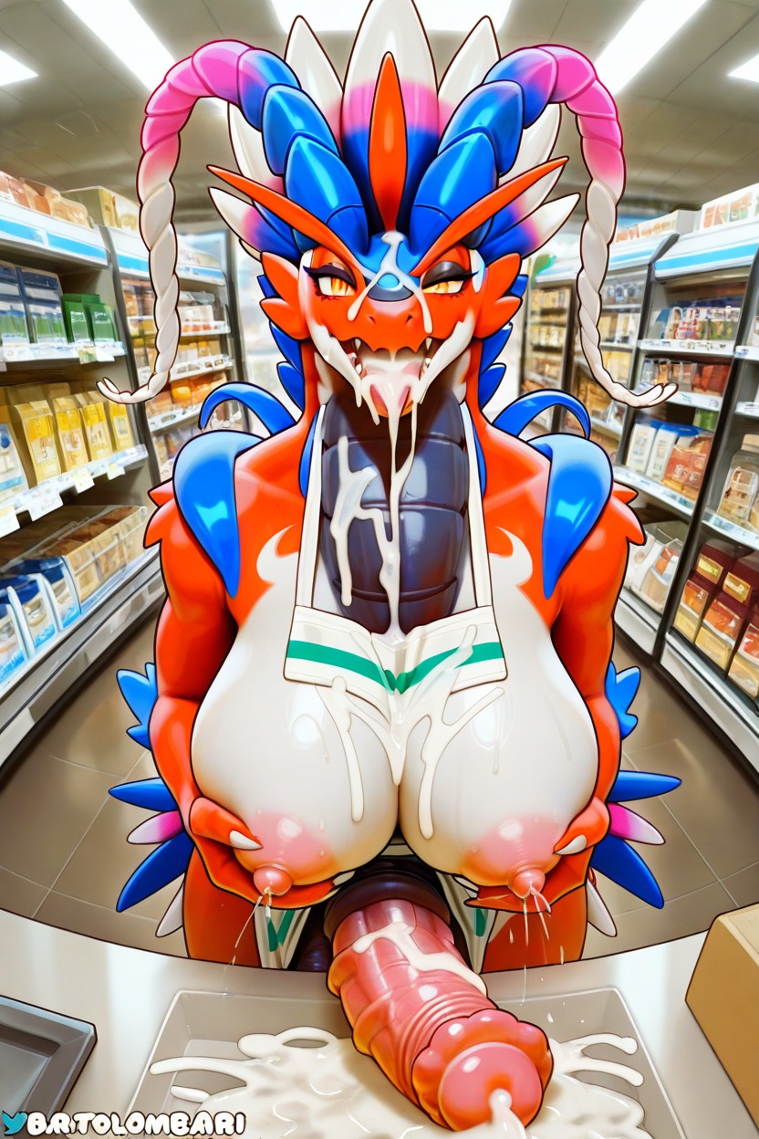 Front View, Convenience Store, Gigantic Furry AI Porn