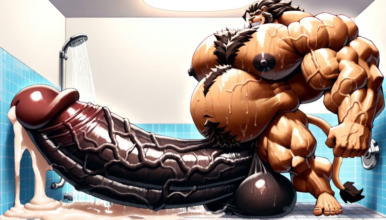 Hyper Gigantic Macro Penis, Extremely Long Macro Cock, Standing Furry AI Porn