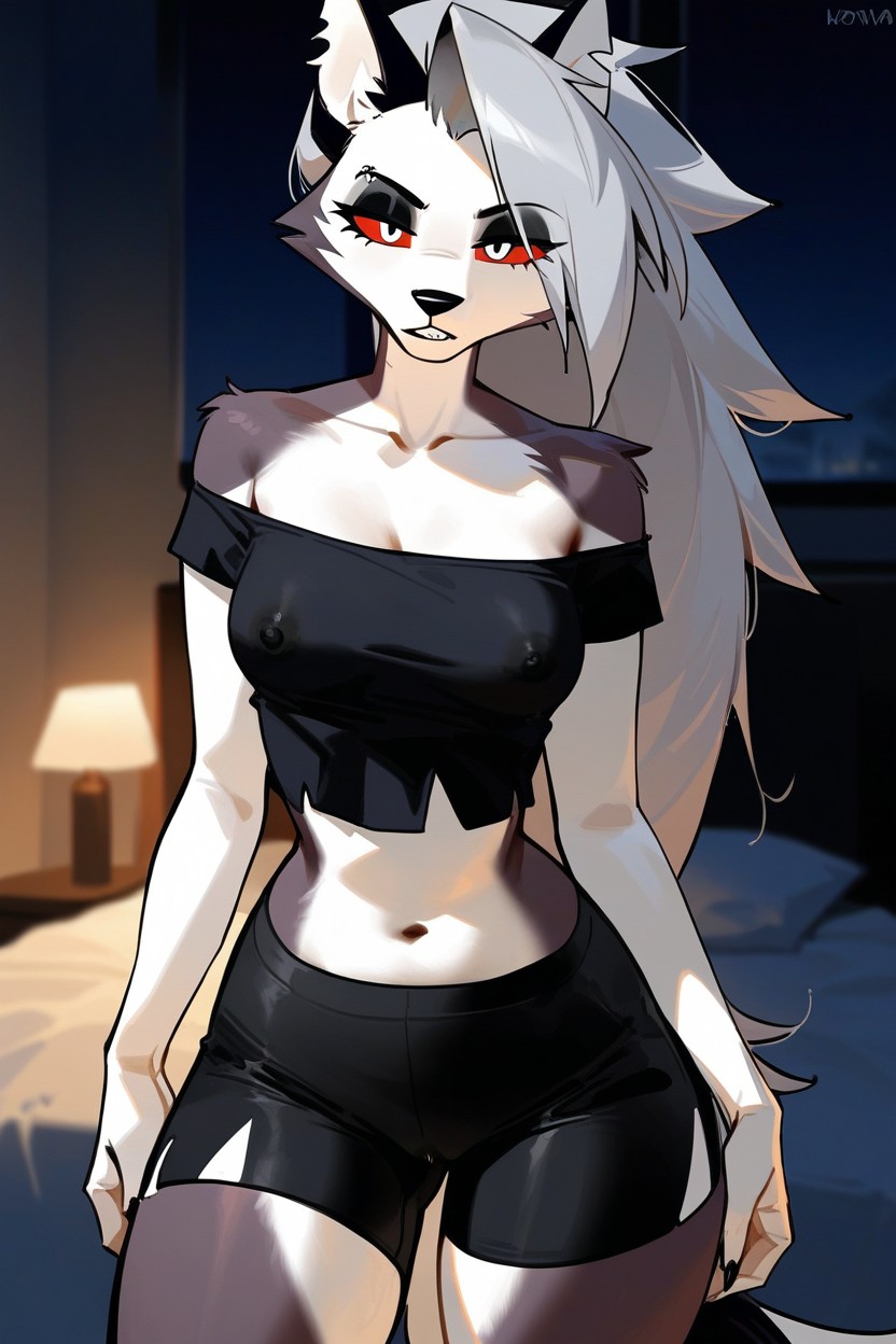Very Tall, Dark Wooden Cabin, Beautiful Light Furry AI Porn