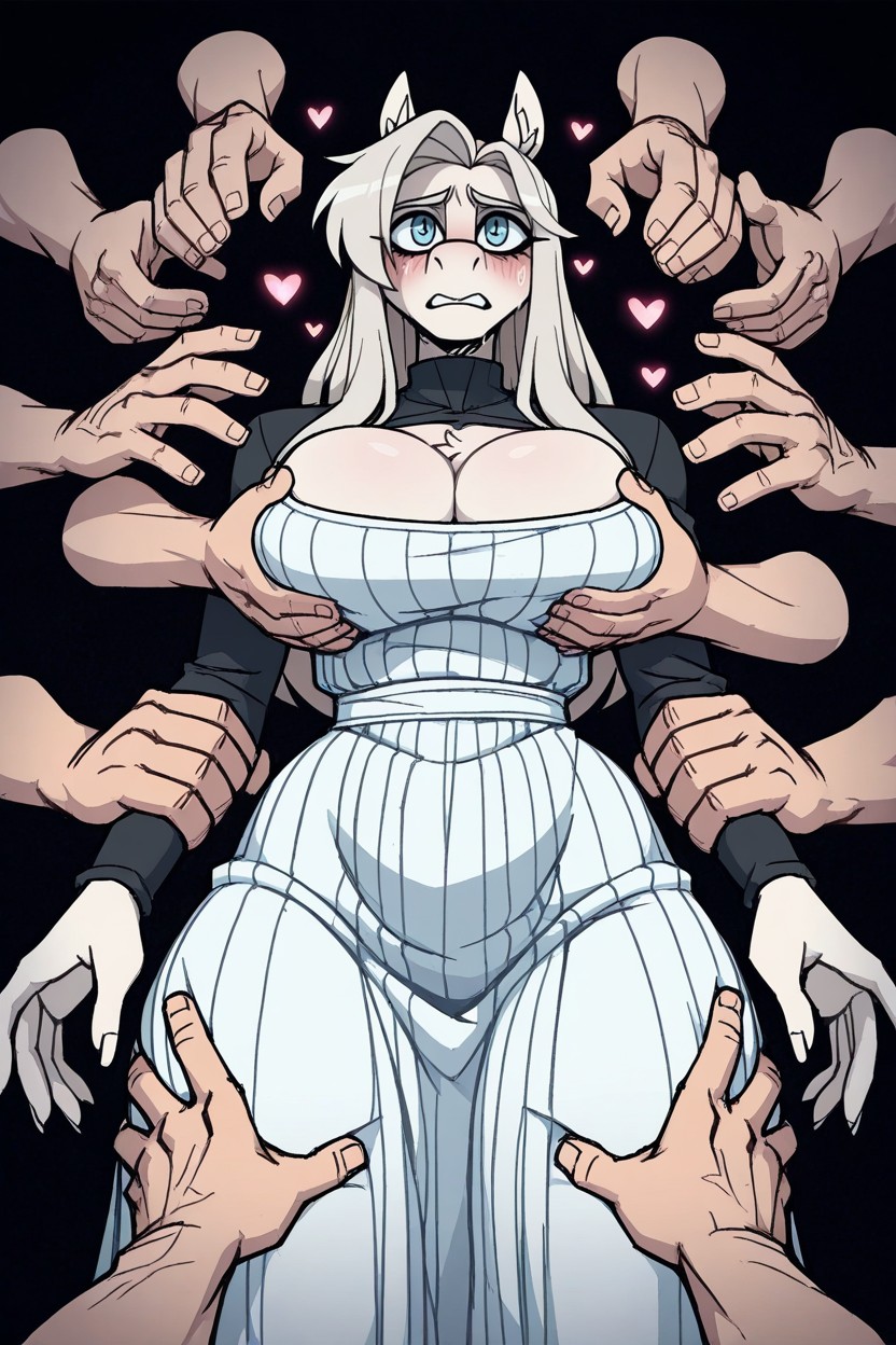 Men Hands Hold Women Hands, Only Men's Hands Are Visible, Cleavage Furry AI Porn