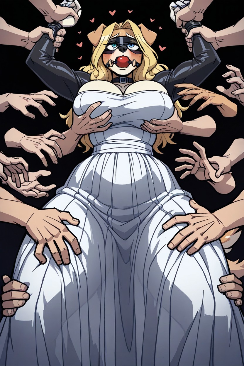 Vanripper Artstyle, Too Many Men, Groping Furry AI Porn