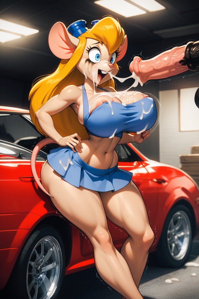 Blue Eyes, Disney Style, Mouth Agape Furry AI Porn
