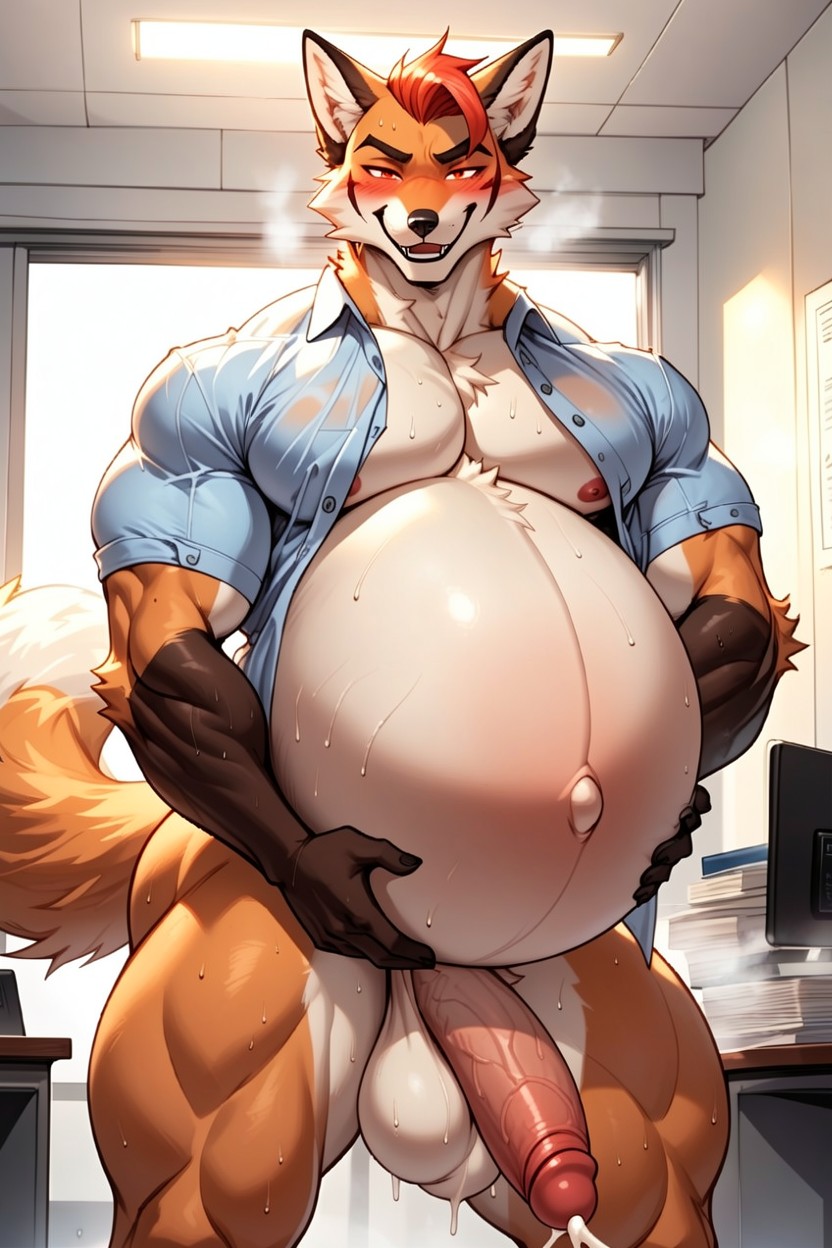 Huge Pregnant Belly, Gigantic Pregnant Belly, Heavy Round Pregnant Belly Furry AI Porn