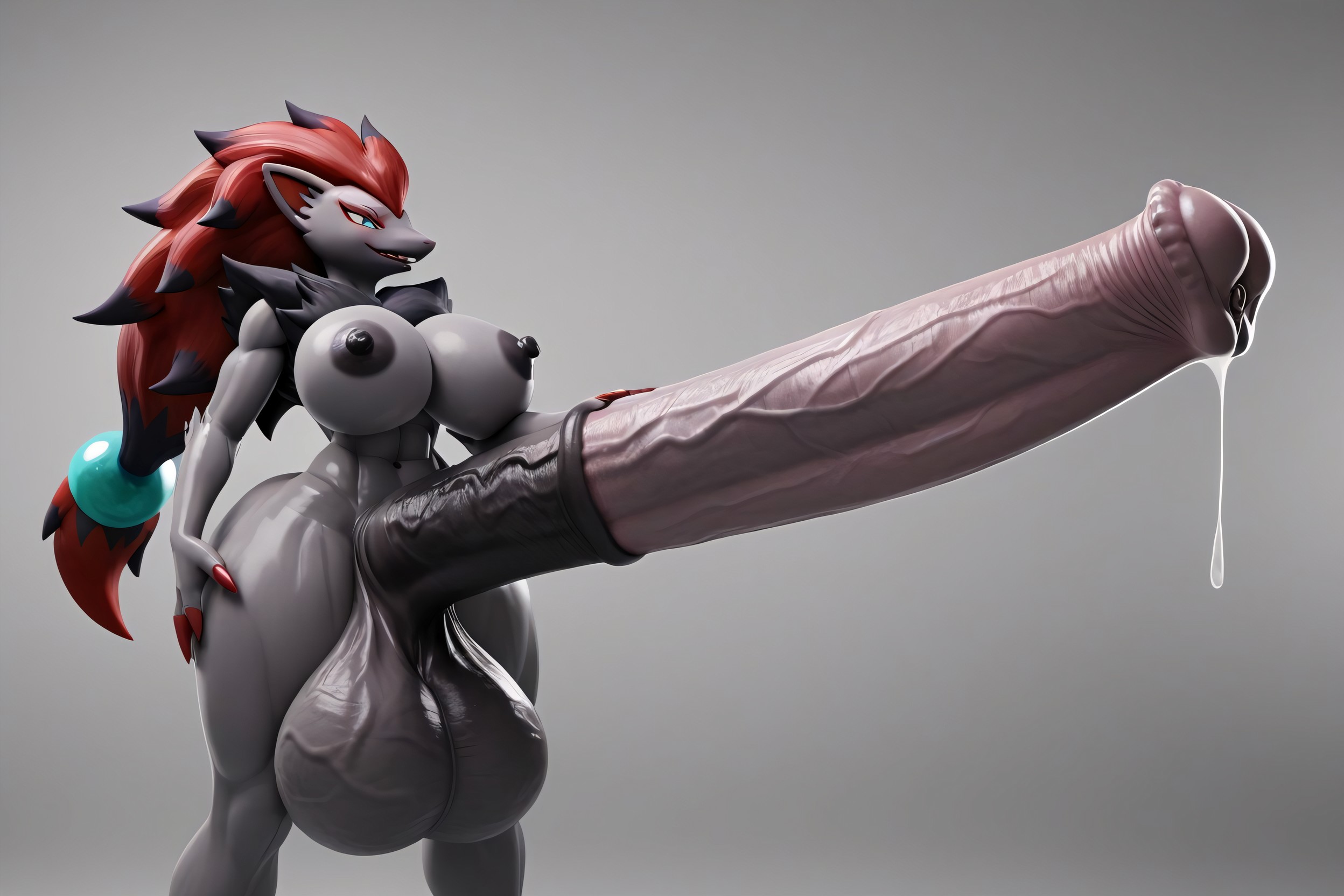 Gray Colored Penis, Big Spherical Breasts, 25+ Furry AI Porn