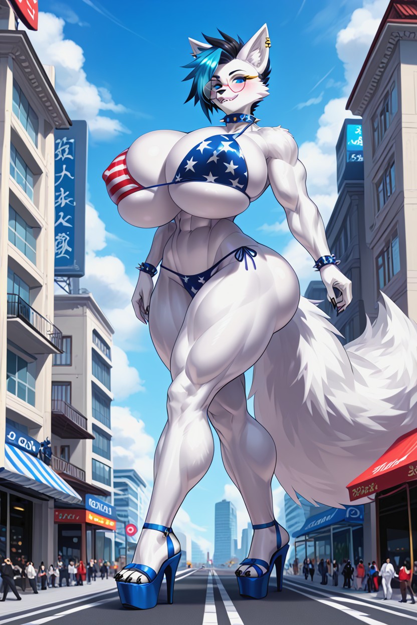 Colossal Breast Expansion, Macro Growth, American Flag Bikini Furry AI Porn