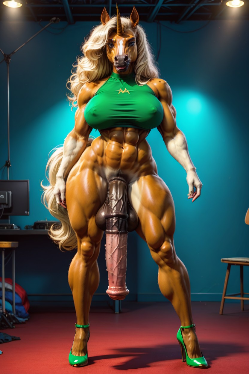 Full Tan Skin, Detailed Abs, Detailed Body Furry AI Porn