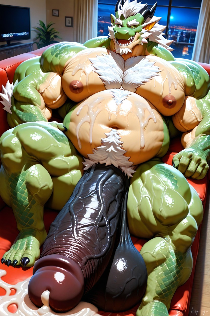 Gigantic Hyper Dick, Extremely Girthy Macro Penis, Excessive Cum Furry AI Porn