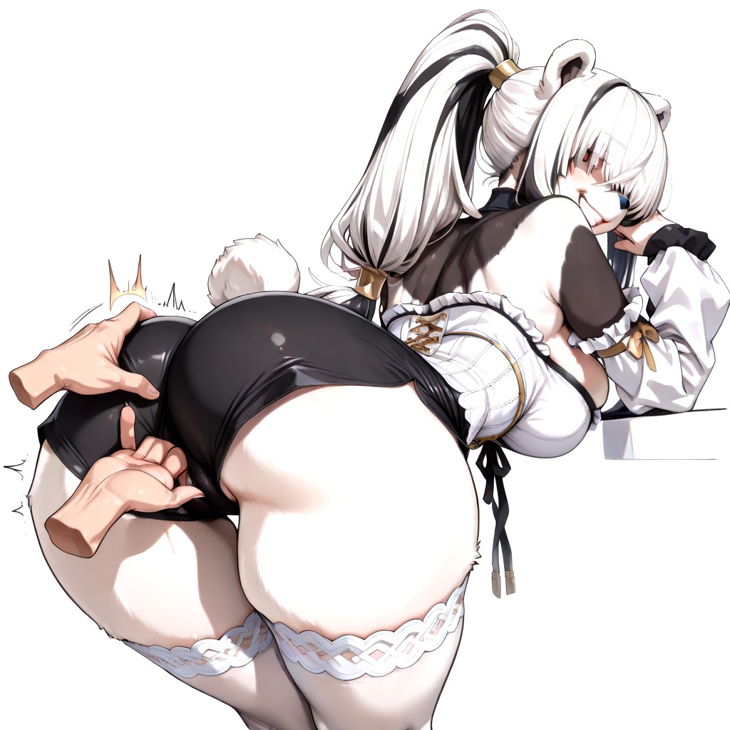 Rear View, Hair Over Both Eyes, Ultra Snatched Waist Furry AI Porn