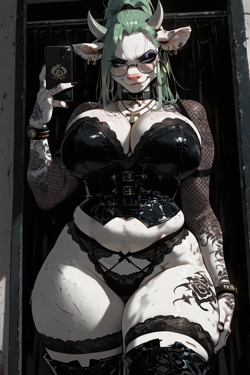 Hands On Boobs, Corset, Heeled Boots Furry AI Porn