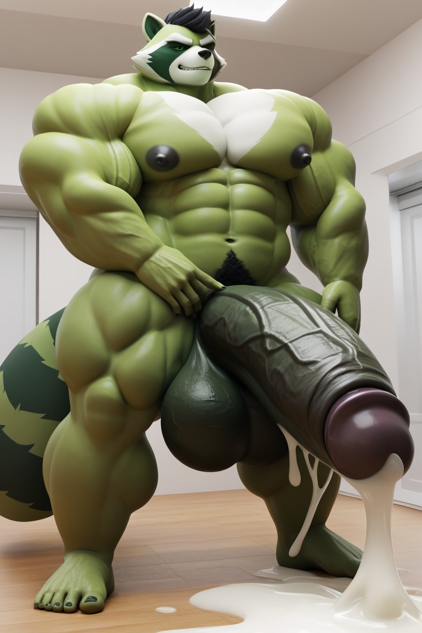 Hyper Penis, Humongous Cock, D Render Furry AI Porn