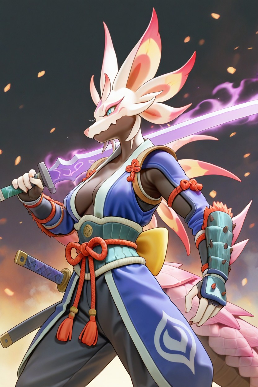 Small Ass, Intense Expression, The Sword Is Right In Front Of The Face Furry AI Porn