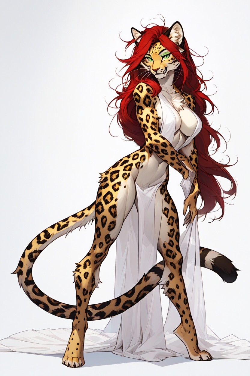 赤裸裸, Hyperdetailed, Red Hair Color AI獸人黃片