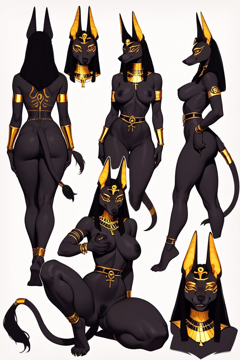 Athletic Build, Expressive Eyes, Ornate Accessories Furry AI Porn