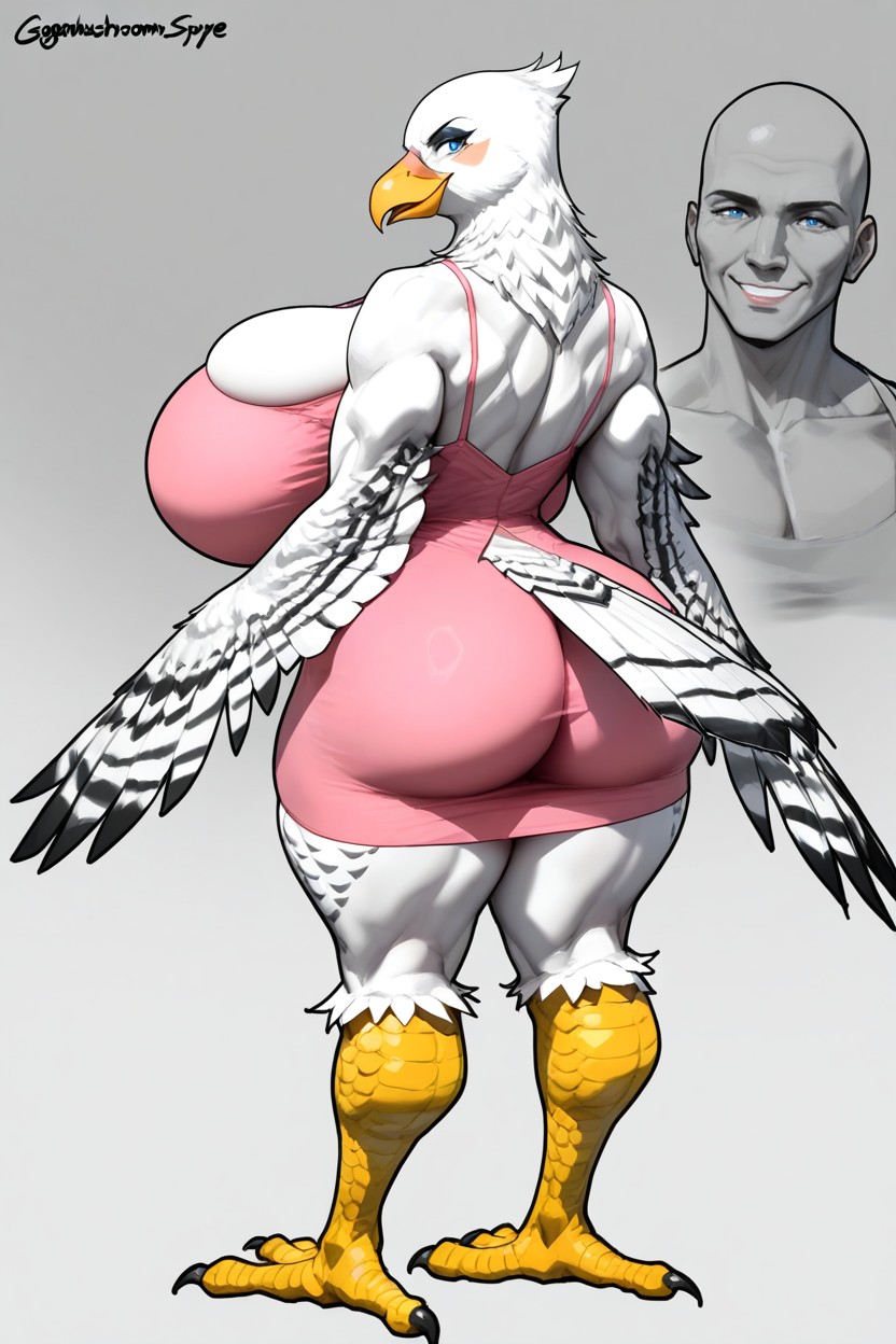 Sequin Dress, Rounded Ass, Rosey Cheeks Furry AI Porn