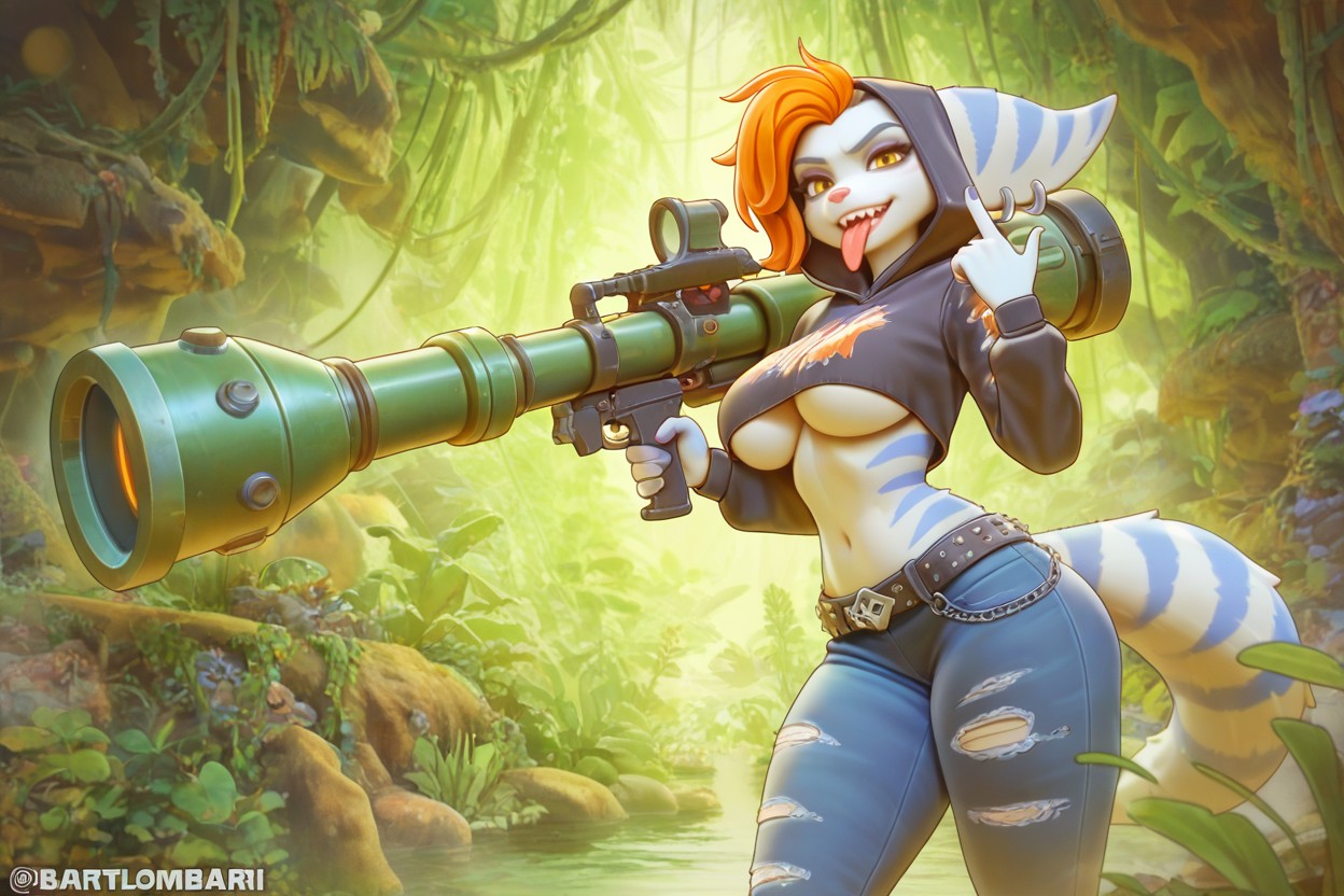 Rivet From Ratchet And Clank, Lombax Fur, Ryno Furry AI Porn